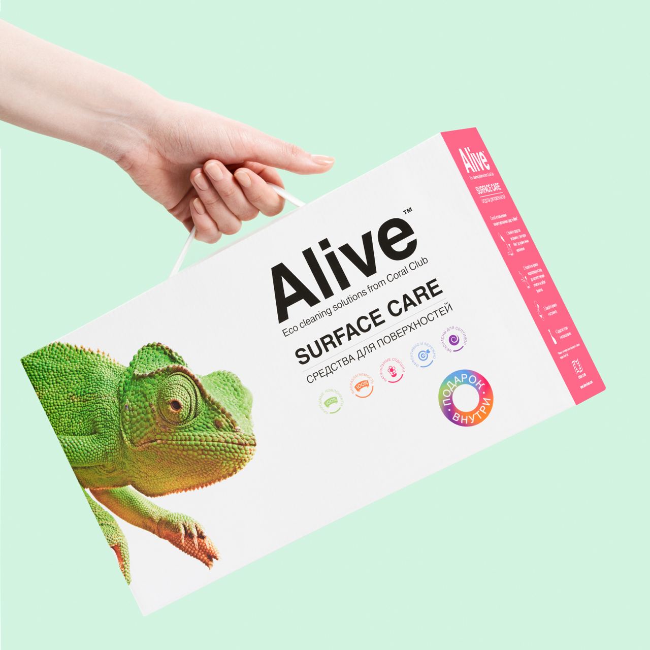 Collezione Alive di prodotti detergenti per superfici