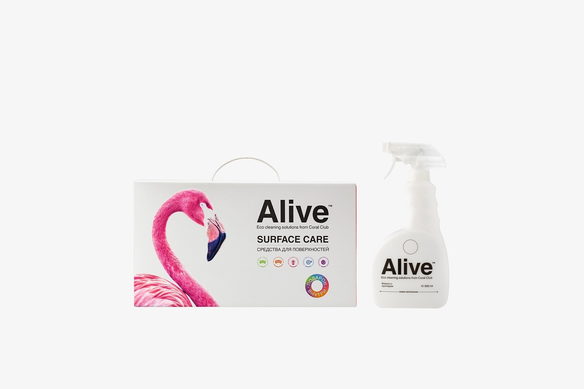 Collezione Alive di prodotti detergenti per superfici